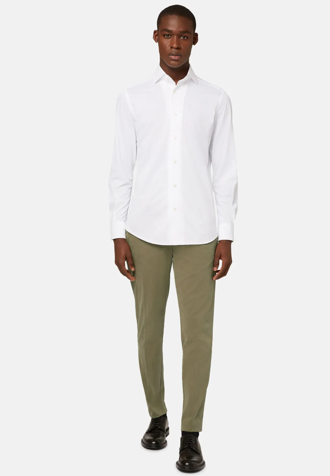 Boggi, Pantaloni In Cotone Elasticizzato, Uomo, Kaki, Taglia: 32 - immagine 2