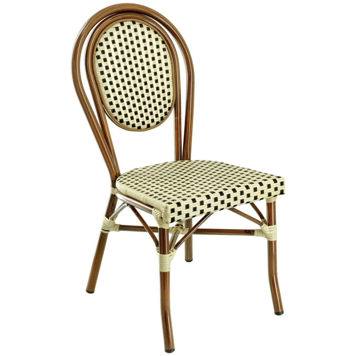 2x PULSIVA Sedia bistrot Glory; 60x43x89 cm (LxPxH); seduta marrone/beige, struttura marrone; 2 pz. / Pacco - immagine 1