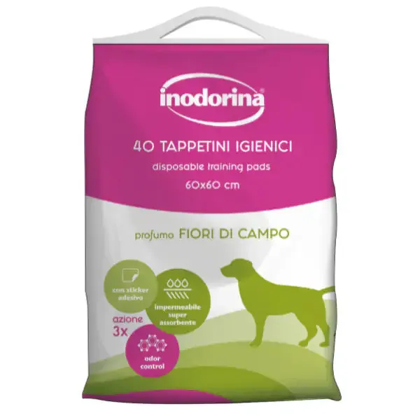 Inodorina Tappetino Igienico con Sticker adesivo 40 pezzi 60x60 cm Fiori di campo - immagine 1