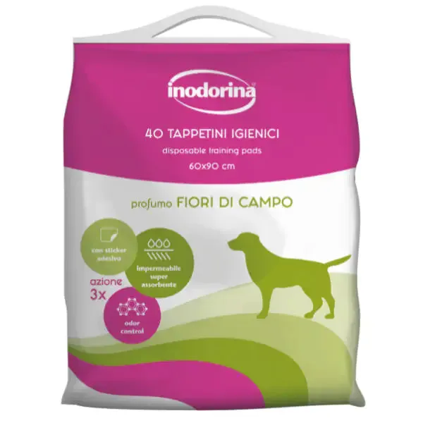 Inodorina Tappetino Igienico con Sticker adesivo 40 pezzi 60x90 cm Fiori di campo - immagine 1
