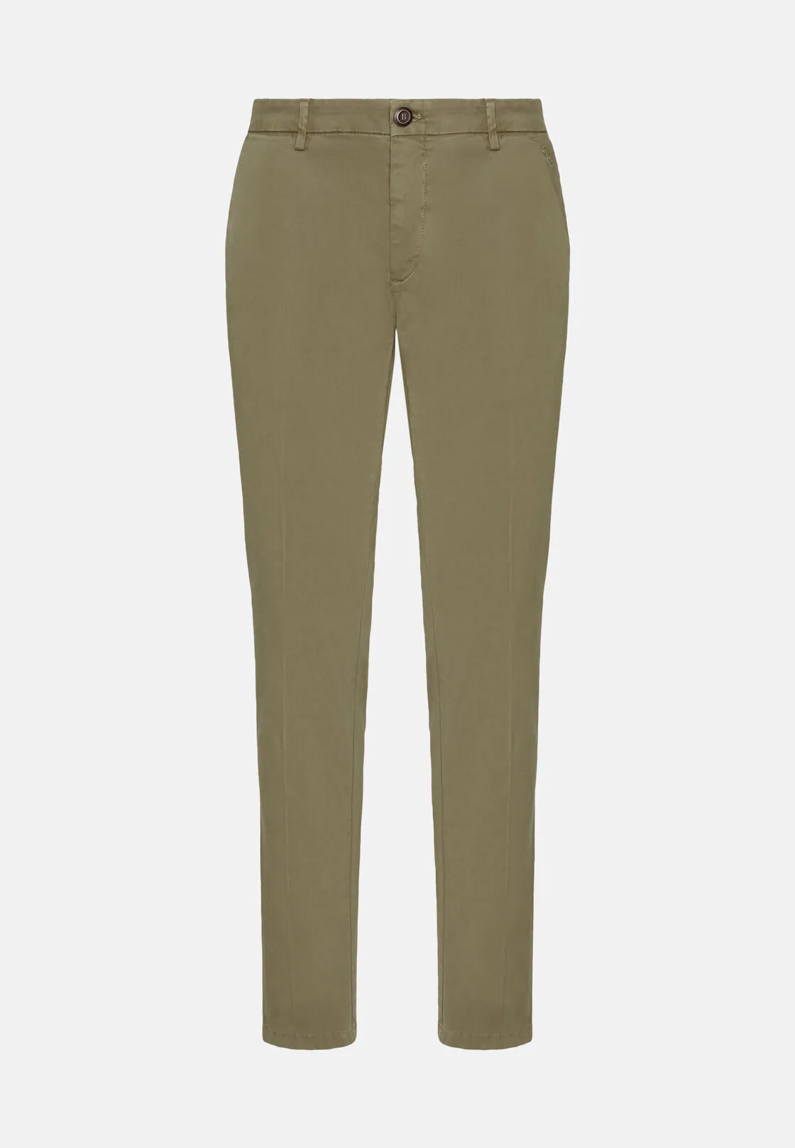 Boggi, Pantaloni In Cotone Elasticizzato, Uomo, Kaki, Taglia: 34 - immagine 5