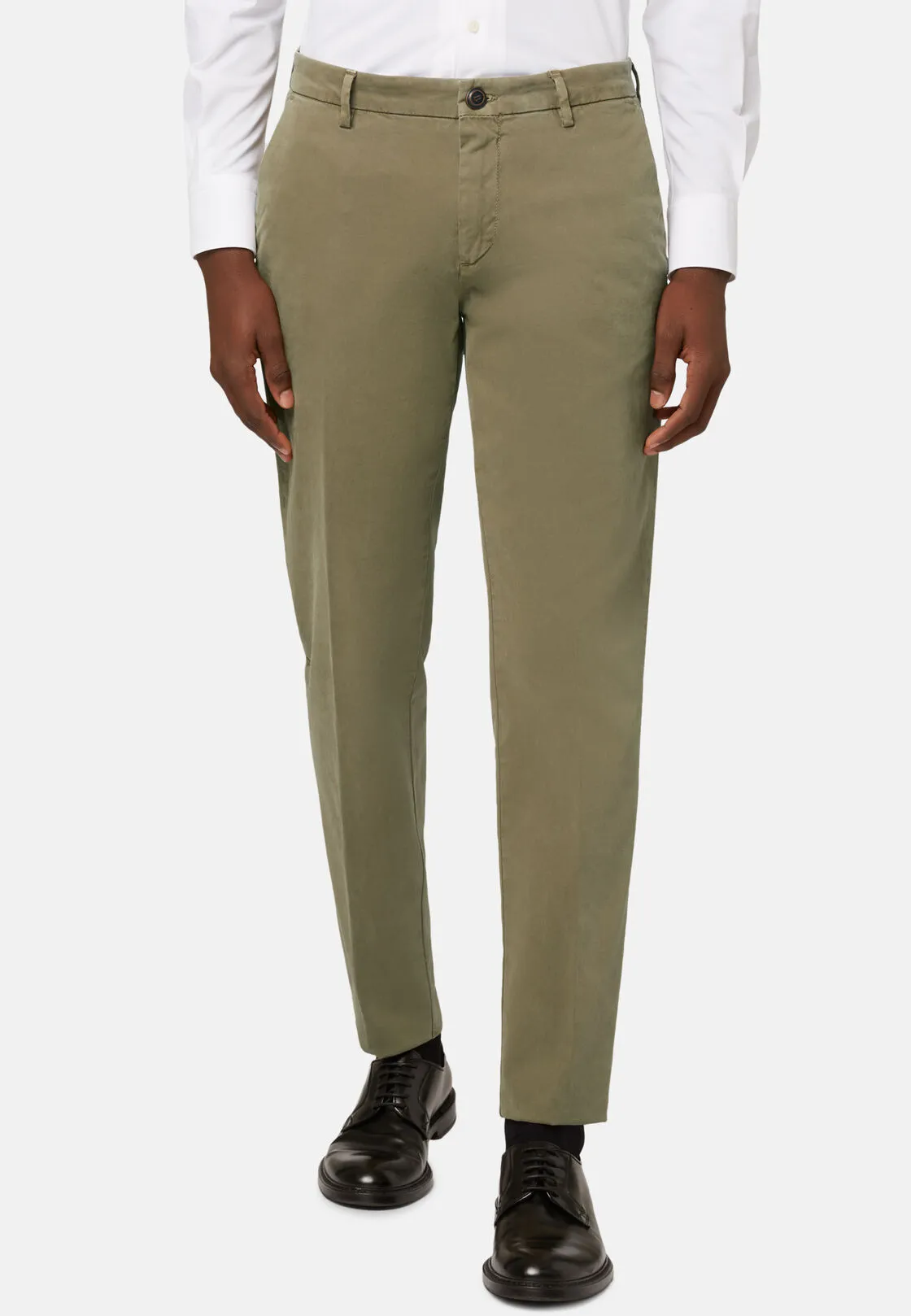 Boggi, Pantaloni In Cotone Elasticizzato, Uomo, Kaki, Taglia: 33 - immagine 1