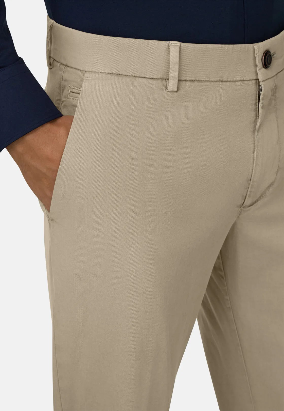 Boggi, Pantaloni In Cotone Elasticizzato, Uomo, Taupe, Taglia: 32 - immagine 3