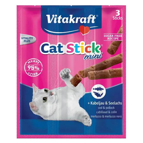 Vitakraft Cat Stick Mini 18 gr Merluzzo e merluzzo nero - immagine 1