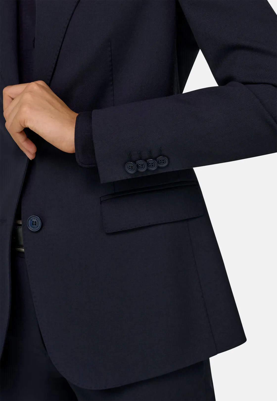 Boggi, Giacca Monopetto Di Misto Lana, Donna, Navy, Taglia: L - immagine 3