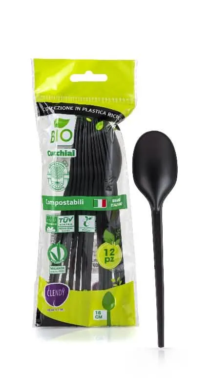 Set di 12 Cucchiaini Neri Clendy Bio per la Casa - immagine 1