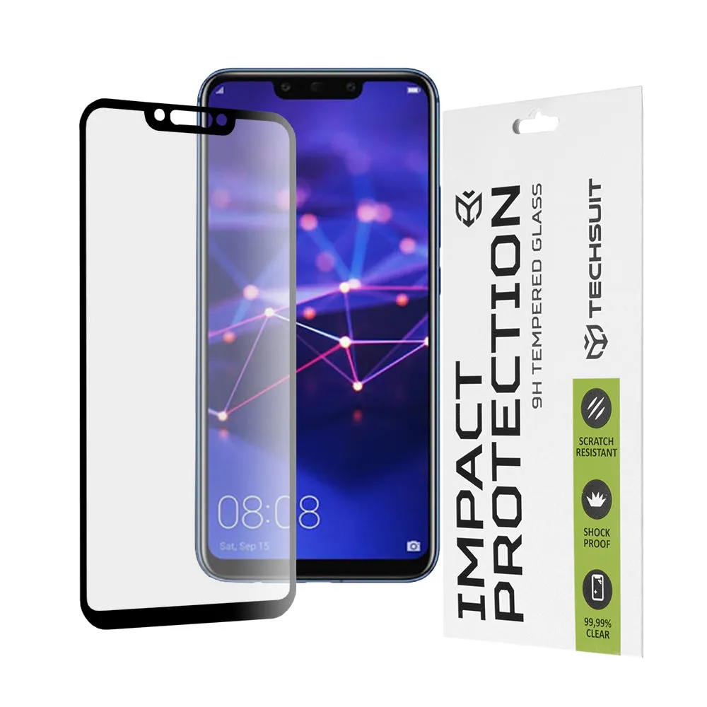 Pellicola Protettiva per Schermo Techsuit per Huawei P Smart+ 2019 / Mate 20 Lite / nova 3 / nova 3i, Vetro Temperato, Full Glue, 111D, Nero - immagine 1