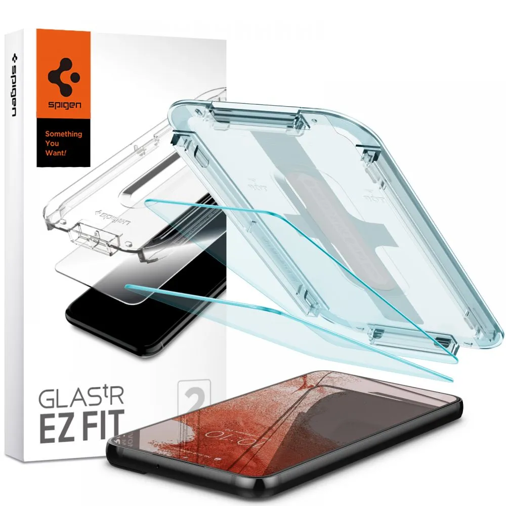 Pellicola protettiva per schermo Spigen GlastR EZ FIT per Samsung Galaxy S22 5G S901, Vetro temperato, Full Glue, Set 2 pezzi AGL04151 - immagine 1