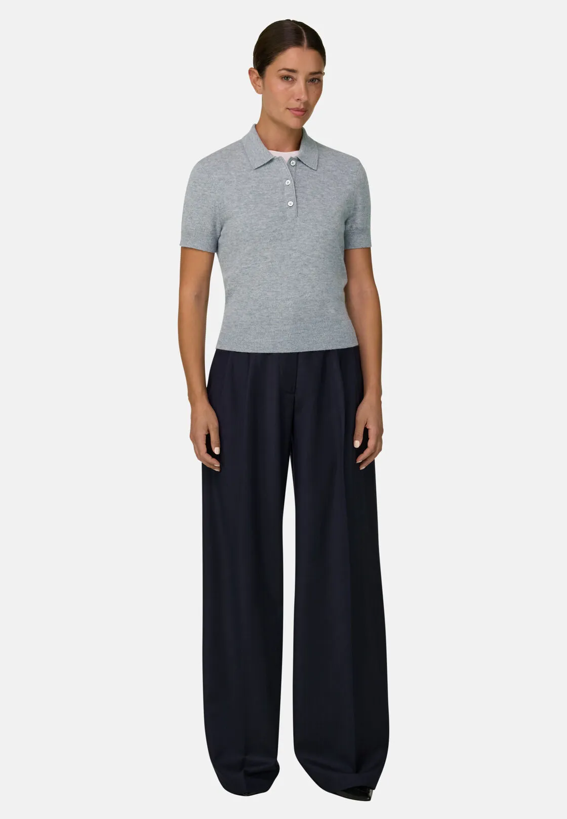 Boggi, Polo In Maglia In Lane Cashmere, Donna, Grigio, Taglia: XS - immagine 2