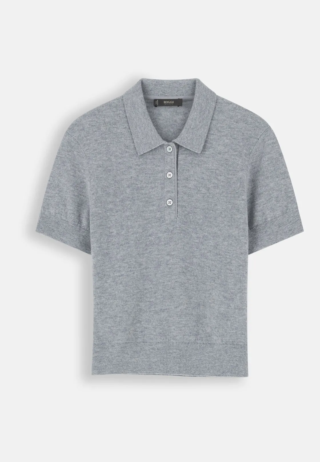 Boggi, Polo In Maglia In Lane Cashmere, Donna, Grigio, Taglia: XS - immagine 5