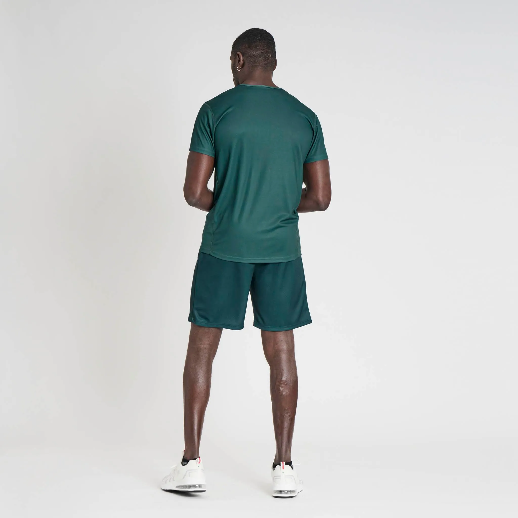 LEONE 1947 ABX106 T-Shirt Uomo Logo, Maglia Palestra Fitness Training Bodybuilding, 100% Poliestere Polymesh, Verde Petrolio, Taglia L - immagine 4