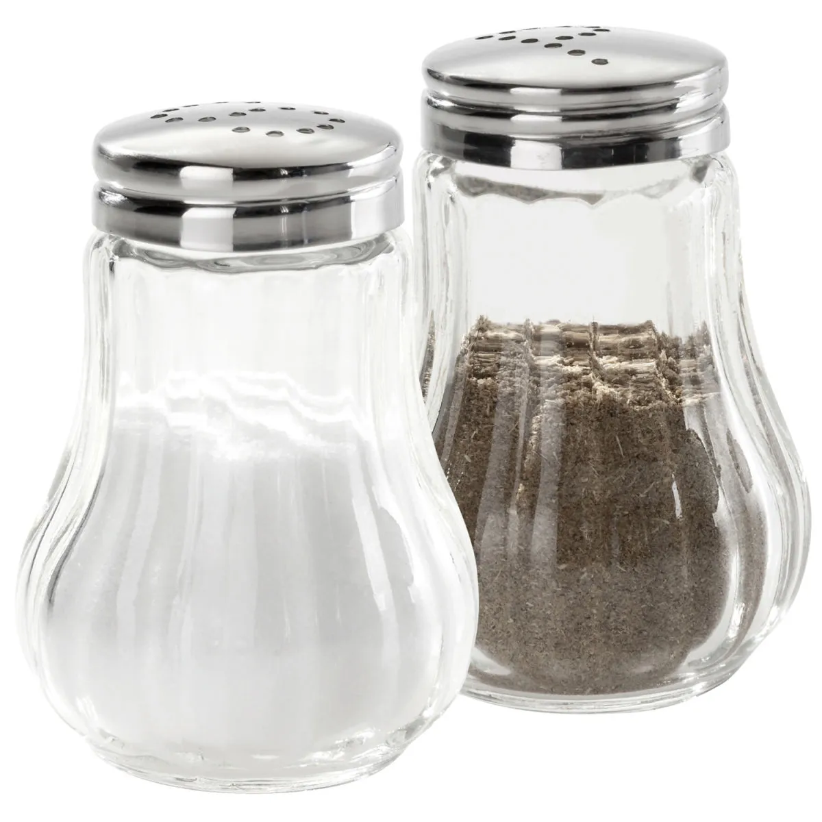4x PULSIVA Set saliera e pepiera Cordes; 50 ml, 4.5x6.5 cm (ØxH); argento/trasparente; 4 set / Pacco - immagine 1