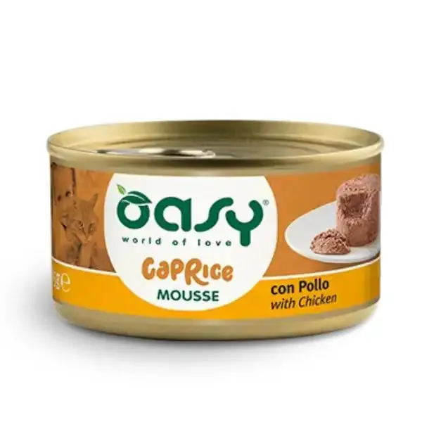 Oasy Caprice Cat Adult Mousse Grain Free 85 gr Pollo - confezione da 18 pezzi - Cibo umido per gatti - immagine 1