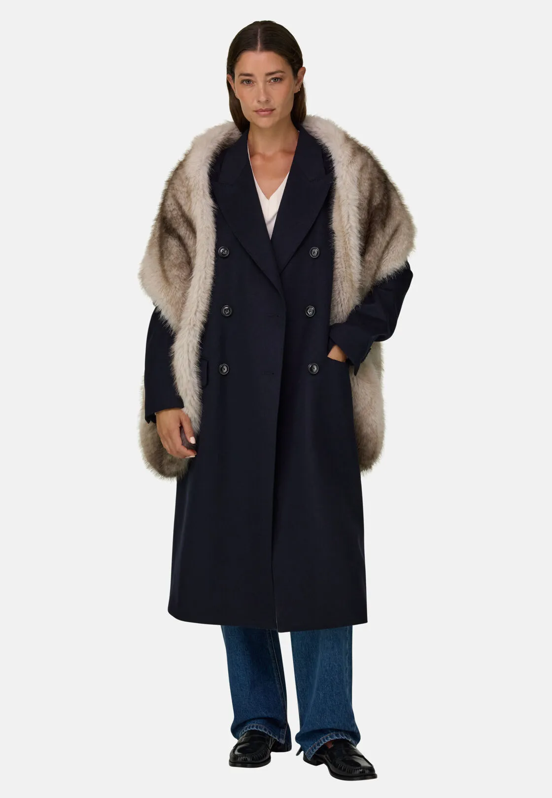 Boggi, Cappotto In Puro Cashmere Doppio Petto, Donna, Navy, Taglia: M - immagine 2