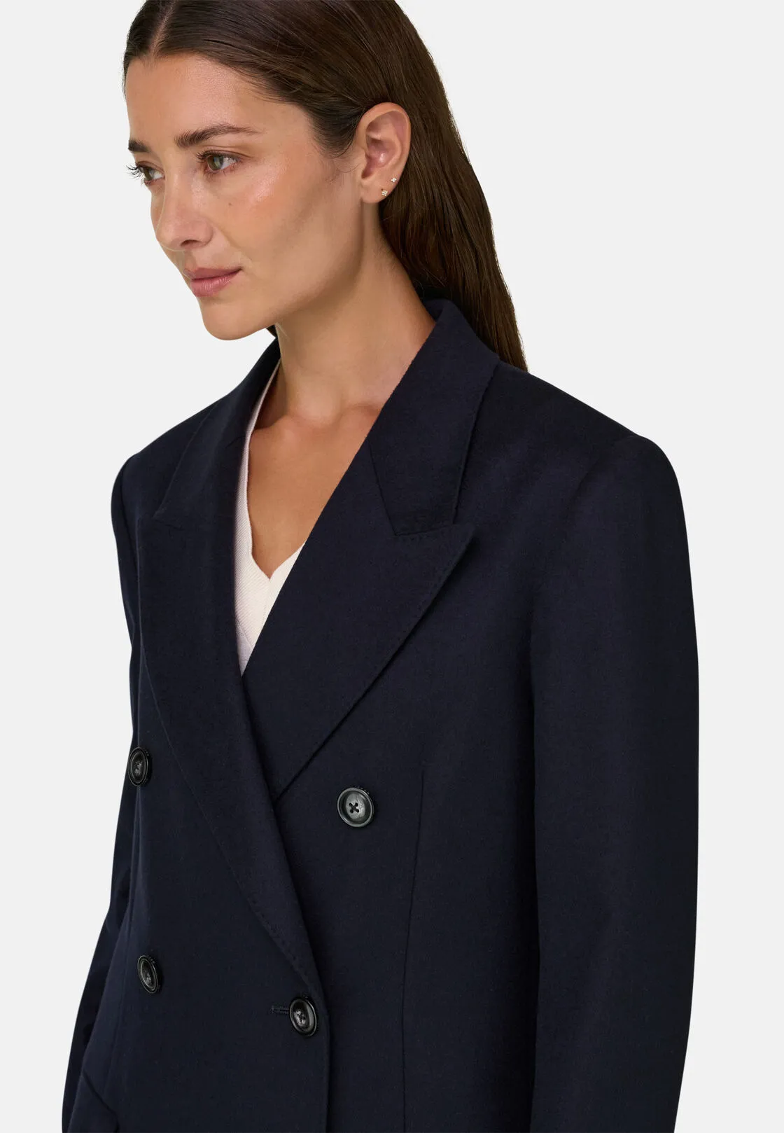 Boggi, Cappotto In Puro Cashmere Doppio Petto, Donna, Navy, Taglia: M - immagine 3