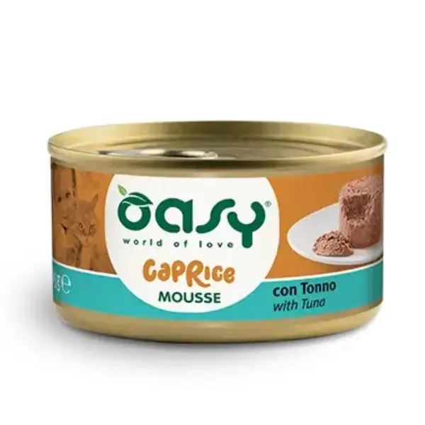 Oasy Caprice Cat Adult Mousse Grain Free 85 gr Tonno - confezione da 18 pezzi - Cibo umido per gatti - immagine 1