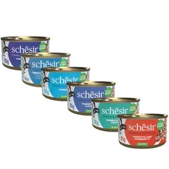 Schesir Cat Soft Adult filetti in gelatina alimento completo lattina 85 gr Tonnetto con prosciutto - confezione da 6 pezzi - Cibo umido per gatti - immagine 1