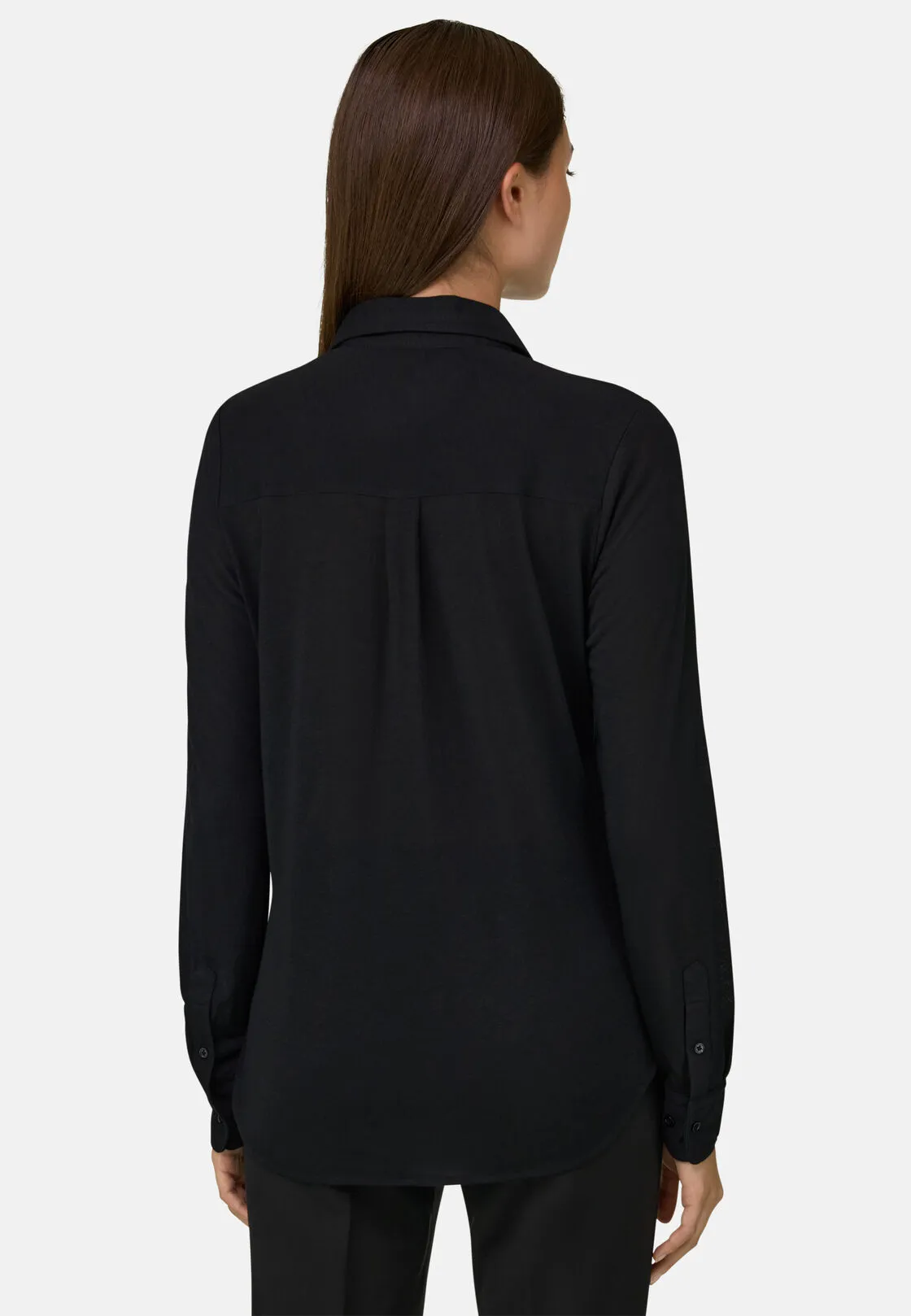 Boggi, Polo Camicia In Jersey, Donna, Nero, Taglia: S - immagine 4