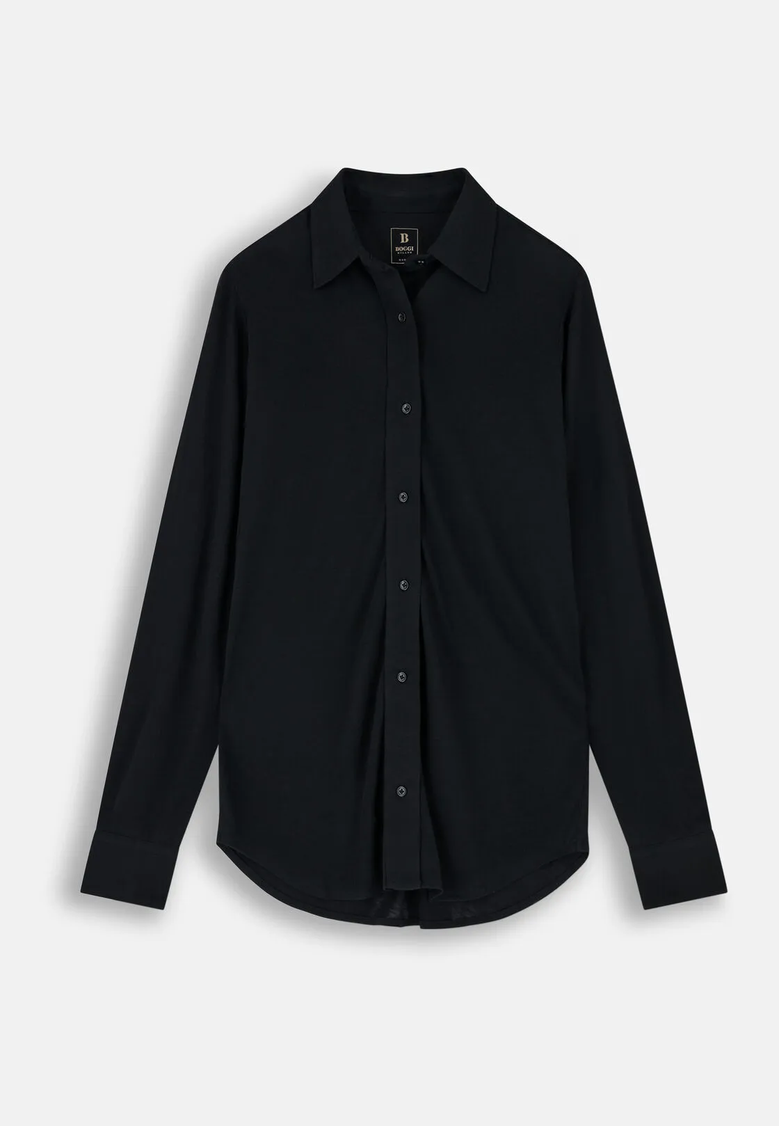Boggi, Polo Camicia In Jersey, Donna, Nero, Taglia: S - immagine 5
