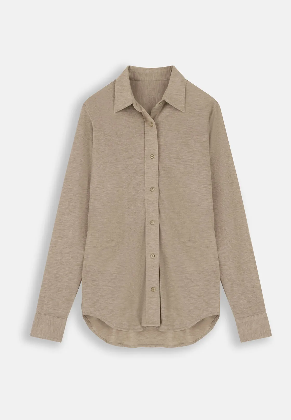 Boggi, Polo Camicia In Jersey, Donna, Taupe, Taglia: L - immagine 5