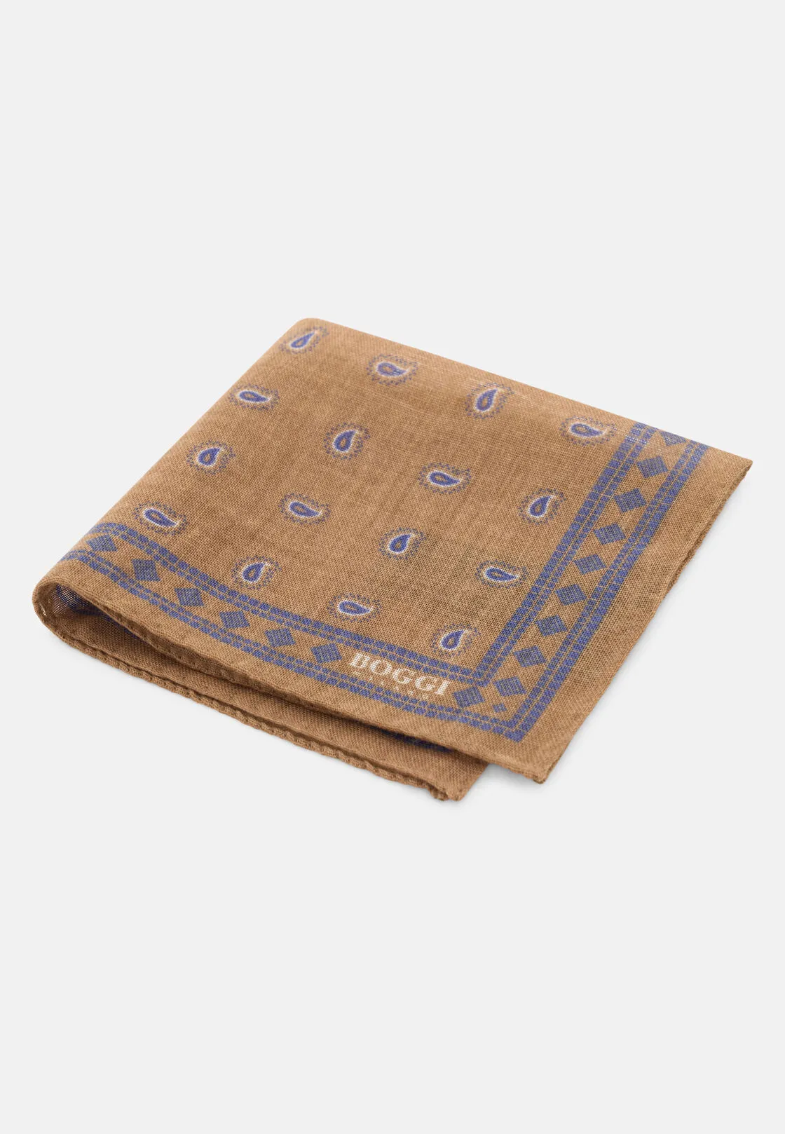Boggi, Pochette Stampa Micro Paisley In Lana, Uomo, - immagine 1