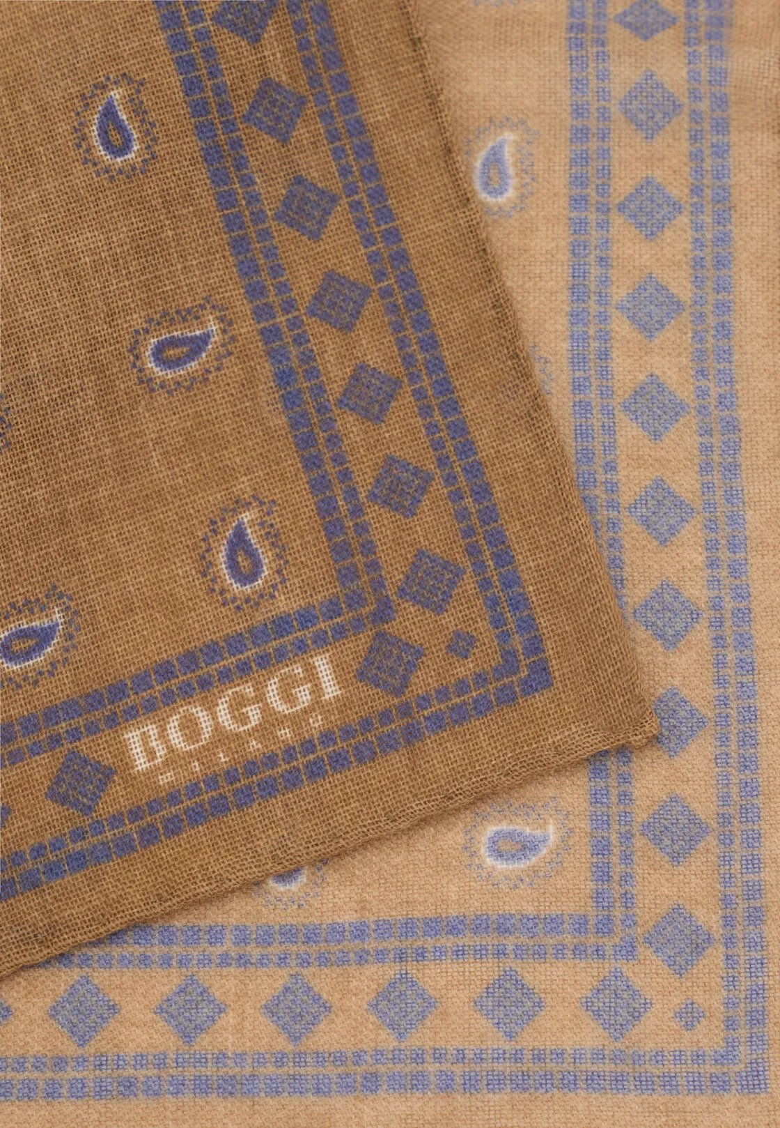 Boggi, Pochette Stampa Micro Paisley In Lana, Uomo, - immagine 3
