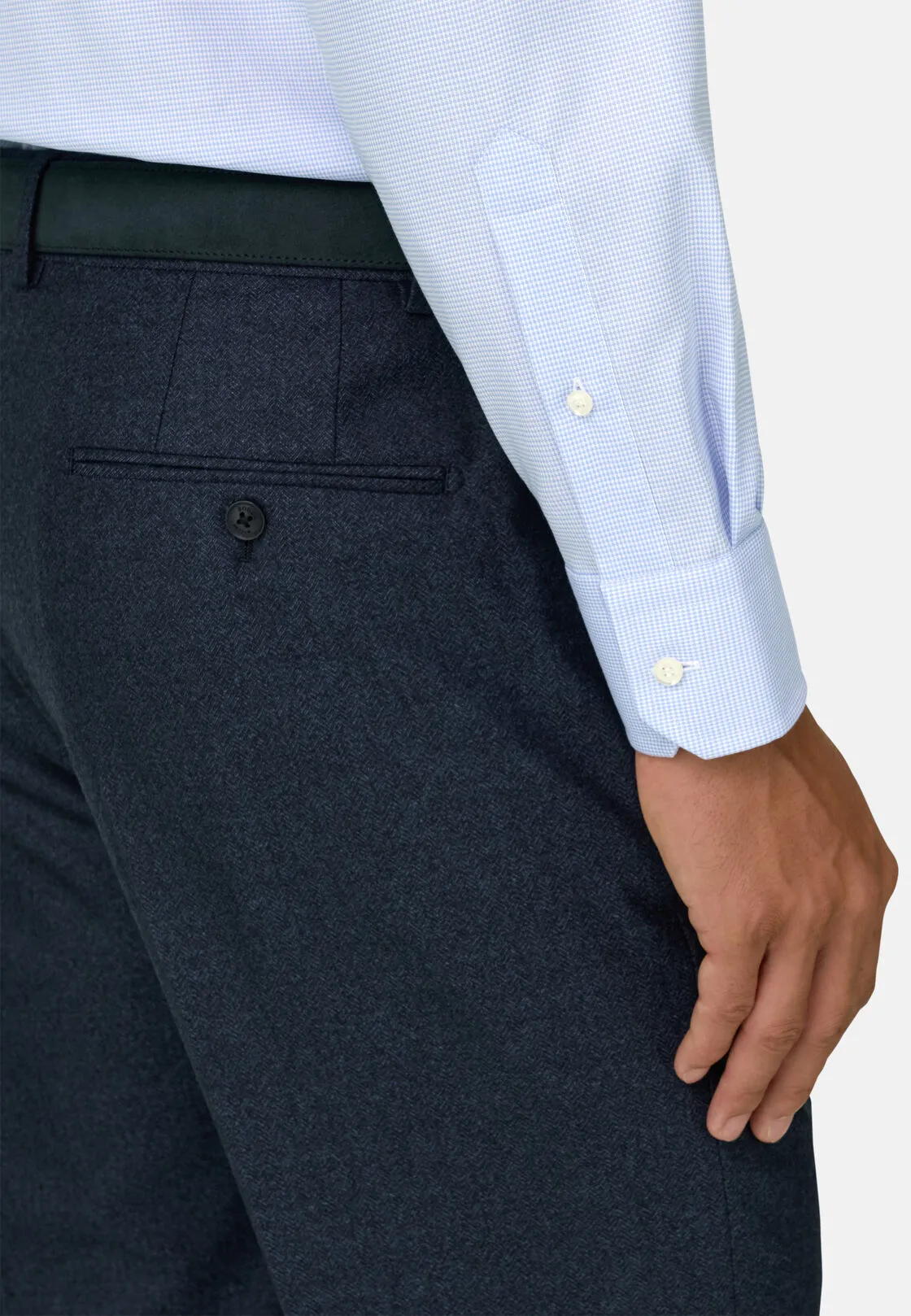 Boggi, Camicia In Dobby In Cotone Non-iron Slim Fit, Uomo, Azzurro, Taglia: 37 - immagine 4