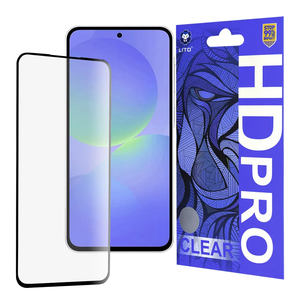 Pellicola protettiva per schermo Lito HD Pro Clear per Samsung Galaxy A36 A366, Vetro temperato, Colla completa, Nera - immagine 1