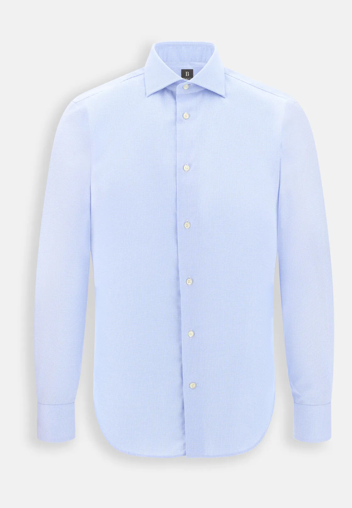 Boggi, Camicia In Dobby In Cotone Non-iron Slim Fit, Uomo, Azzurro, Taglia: 42 - immagine 6
