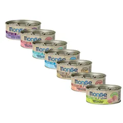 Monge Natural Adult cottura al vapore 80 gr Tonno, pollo e gamberetti - confezione da 6 pezzi - Cibo umido per gatti - immagine 1