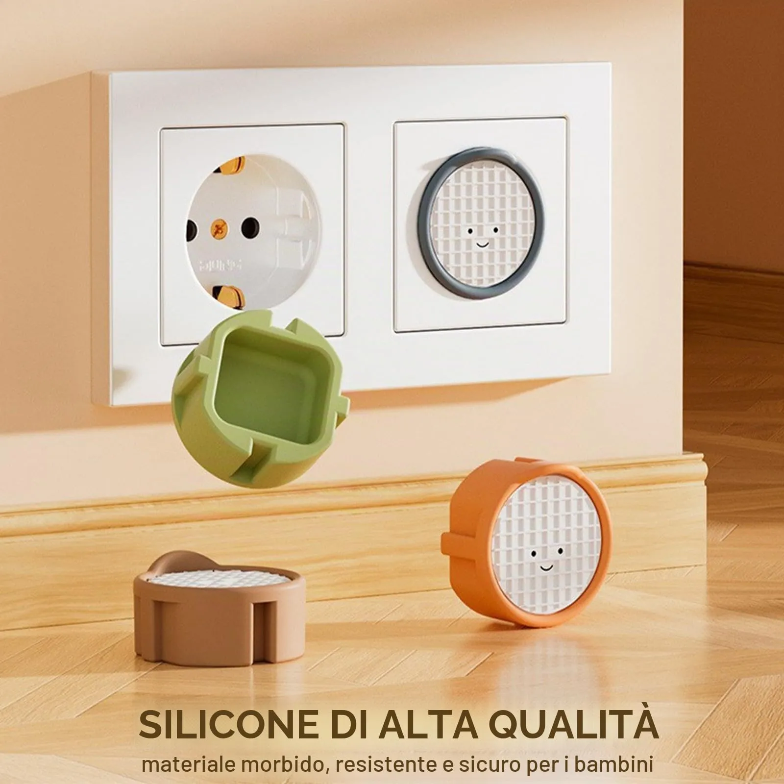 BDEPSTR Copriprese per Bambini, 6 Pezzi Copri Prese Bambini, Protezioni per Prese in Silicone,Copriprese di Sicurezza per Bambinis, Cucine, Bagni, Copripreses a Prova di Schizzi(A) - immagine 2