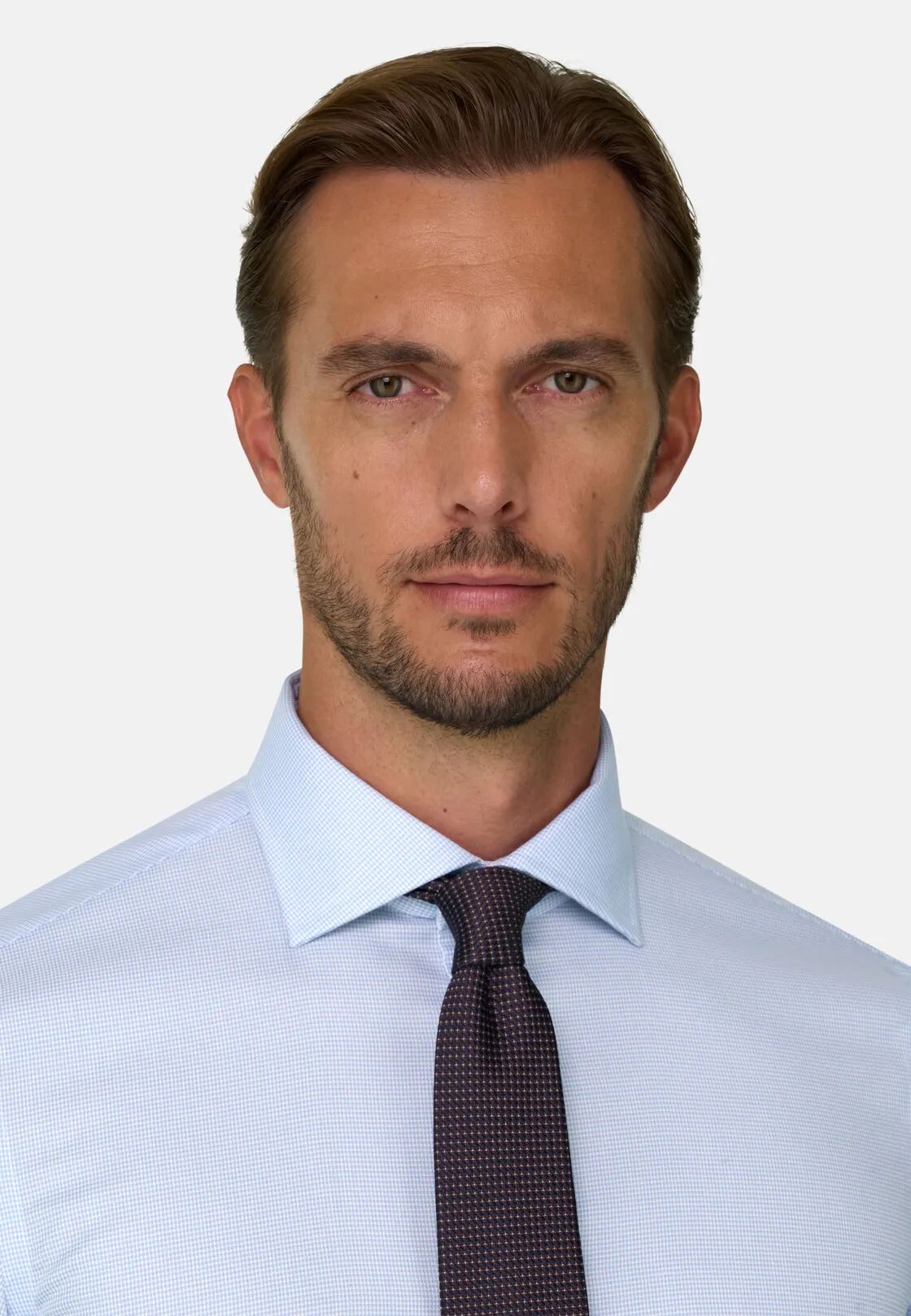 Boggi, Camicia In Dobby In Cotone Non-iron Slim Fit, Uomo, Azzurro, Taglia: 44 - immagine 3