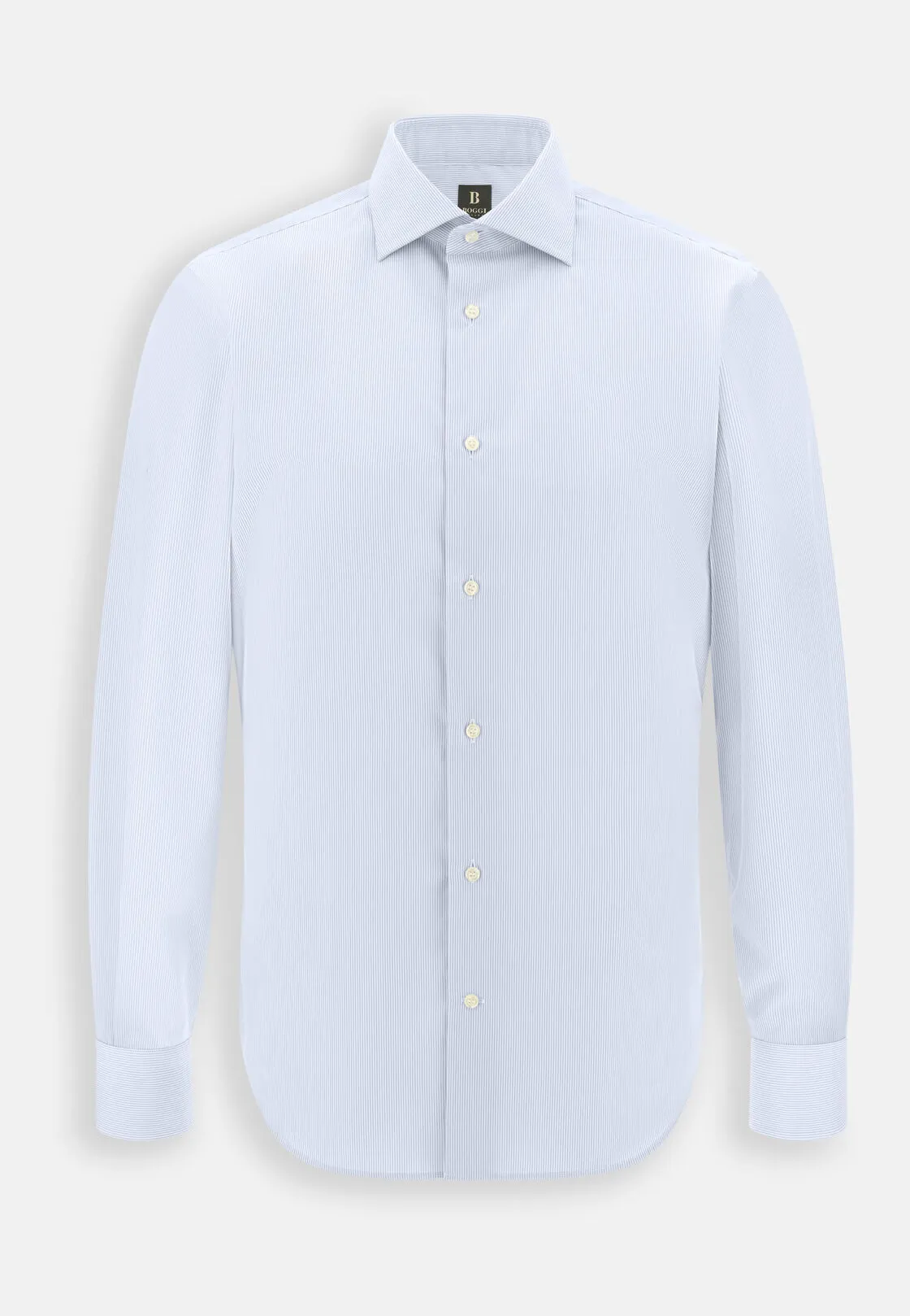 Boggi, Camicia A Righe In Cotone Non-iron Slim Fit, Uomo, Azzurro, Taglia: 38 - immagine 6
