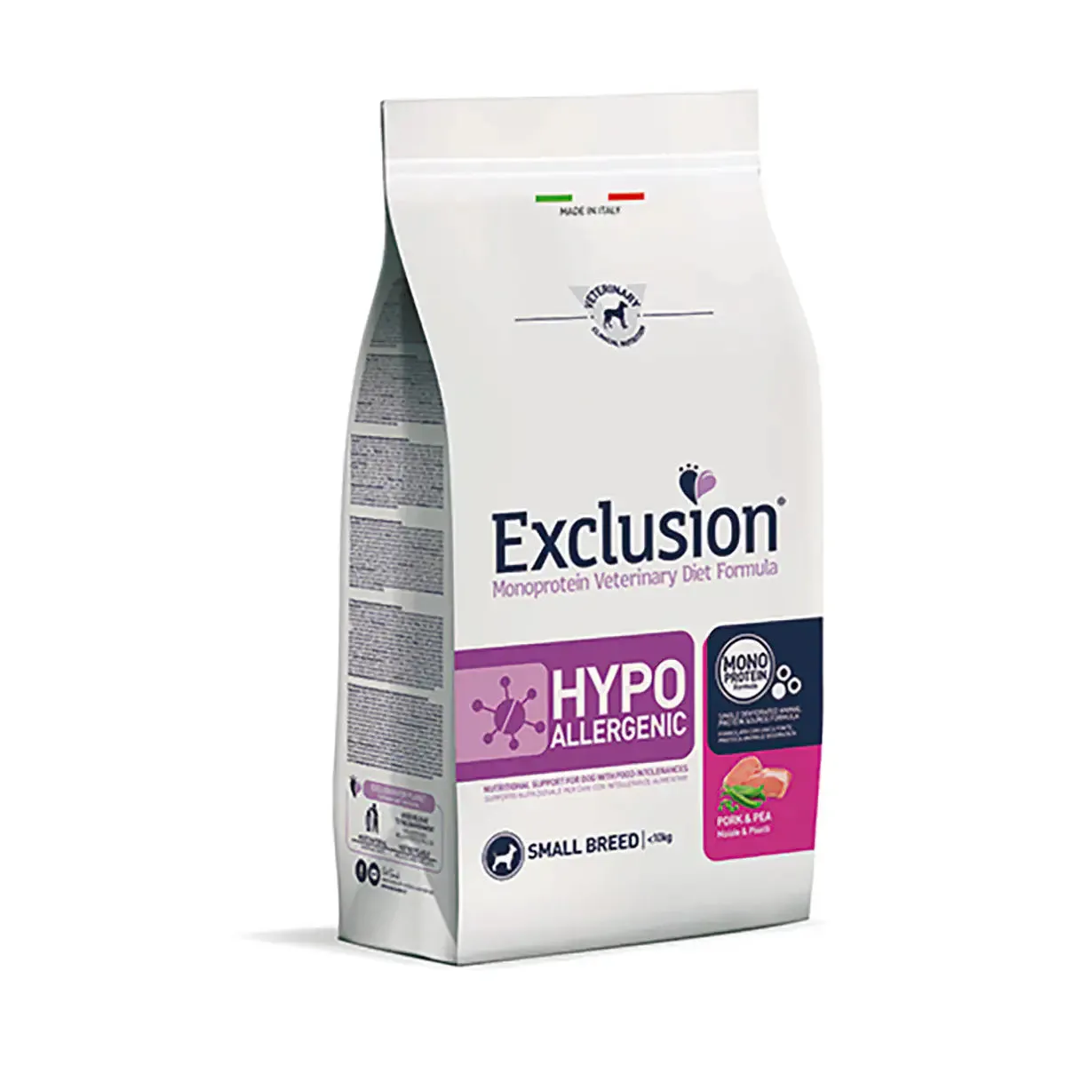 Exclusion Diet Hypoallergenic Small Breed Maiale e Piselli 2 kg - Crocchette monoproteiche cane - immagine 1
