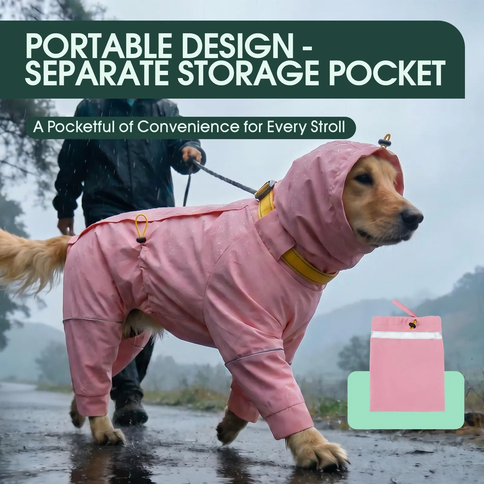 Kuoser Impermeabile per cani, protezione completa, con gambe regolabili - immagine 6