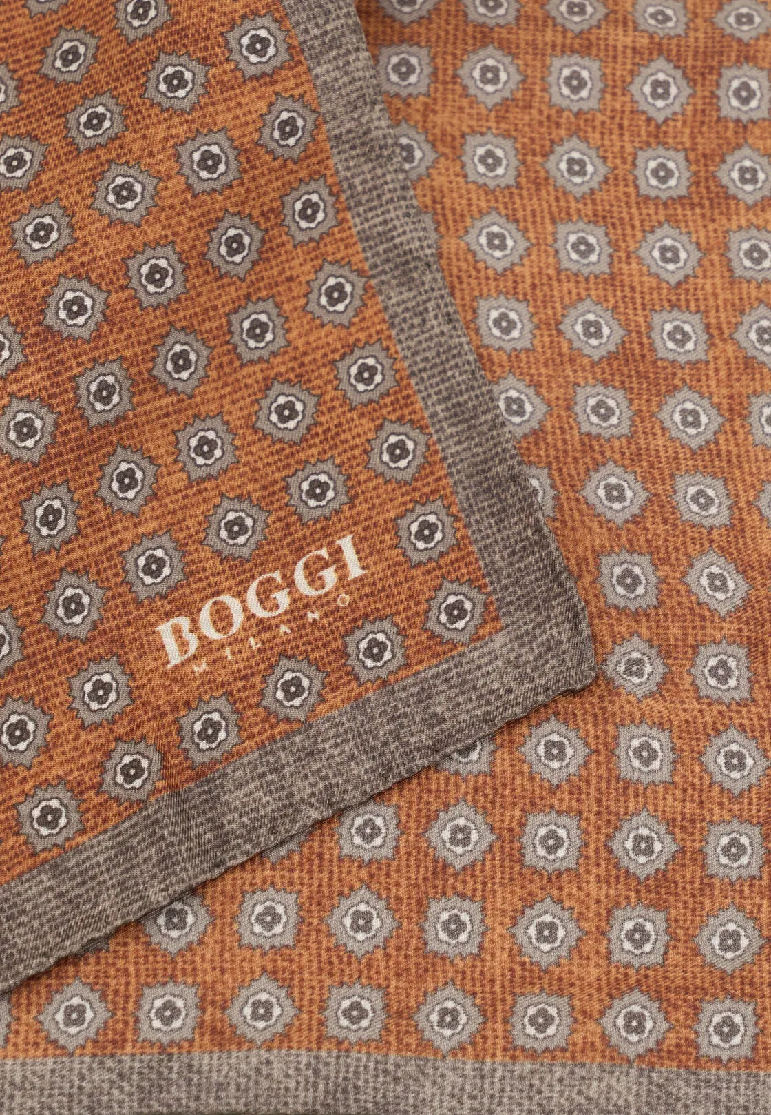 Boggi, Pochette Stampa Motivo Floreale In Seta, Uomo, Rouge - immagine 3
