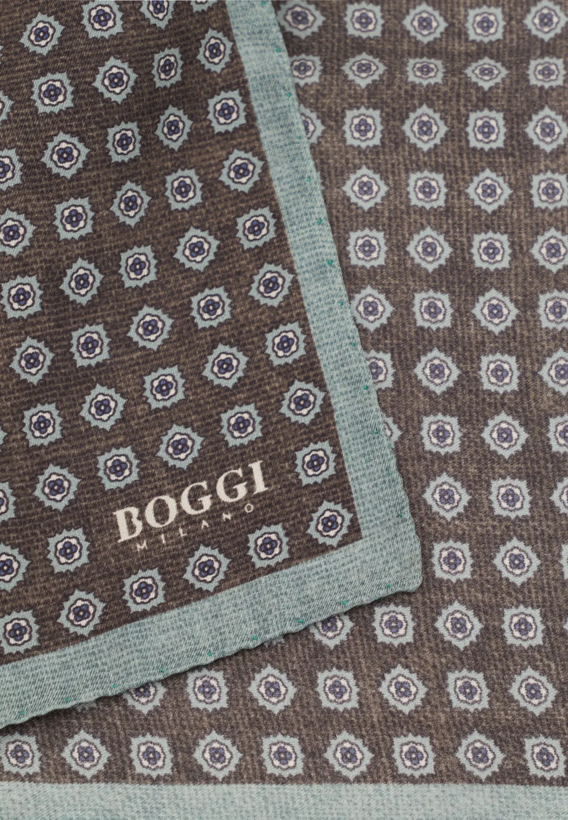 Boggi, Pochette Stampa Motivo Floreale In Seta, Uomo, Taupe - immagine 3