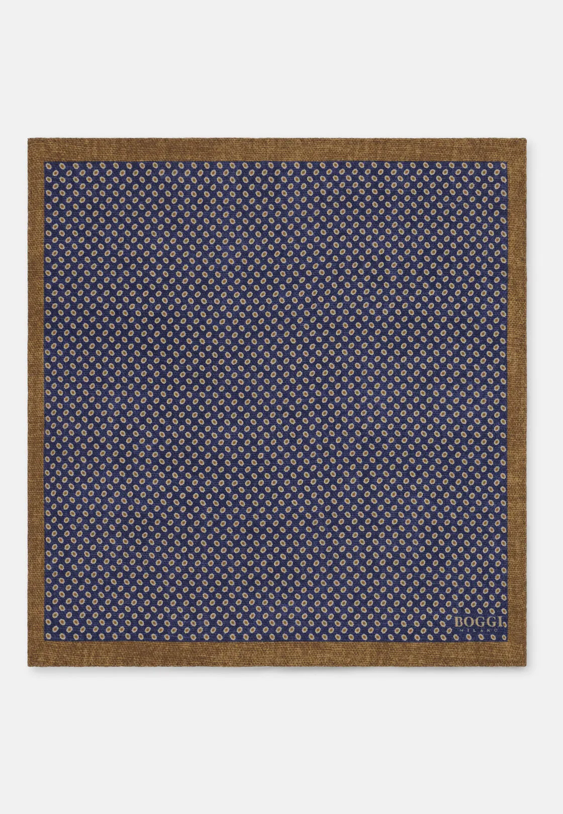 Boggi, Pochette Doppia Stampa Micro Fantasia In Seta, Uomo, Navy - immagine 2