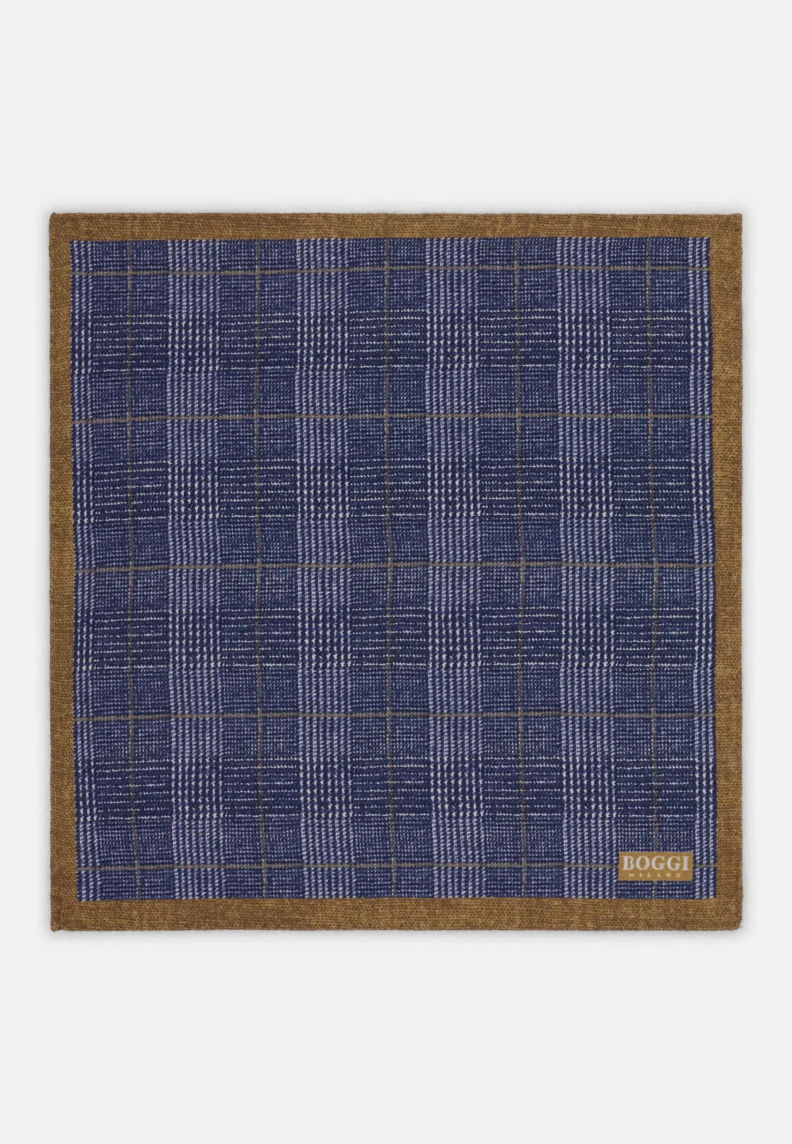 Boggi, Pochette Doppia Stampa Principe Di Galles I In Seta, Uomo, Navy - immagine 2