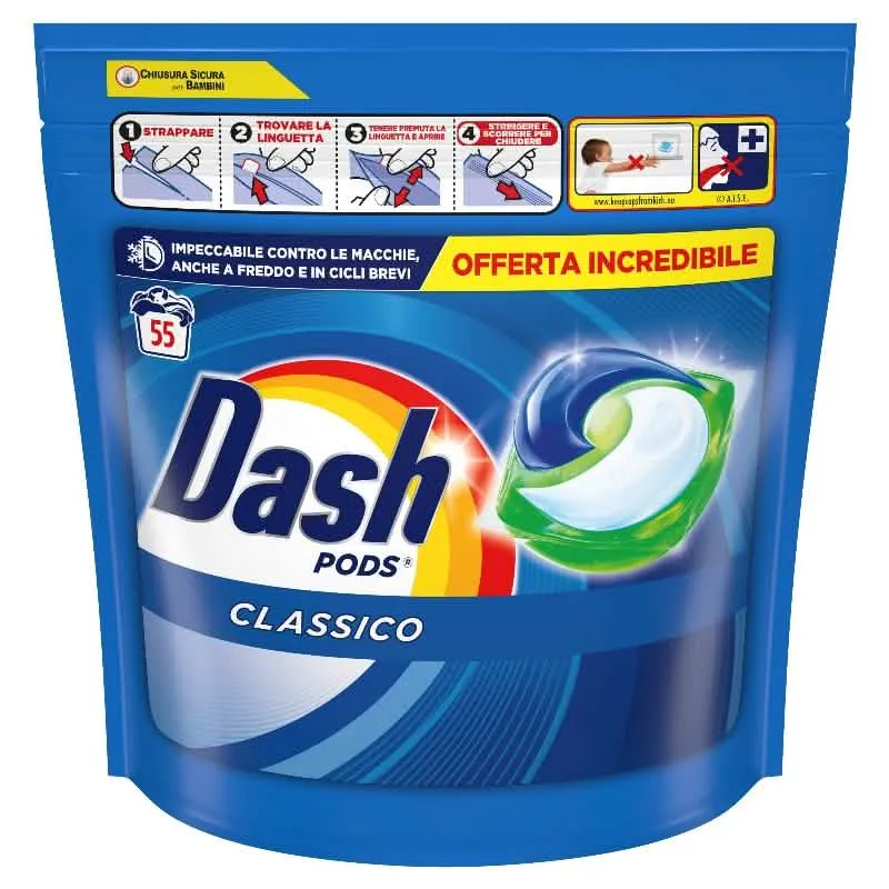 DASH ECODOSI PODS 55 PEZZI - Detergerente Ecologico Regolare per la Casa - immagine 1