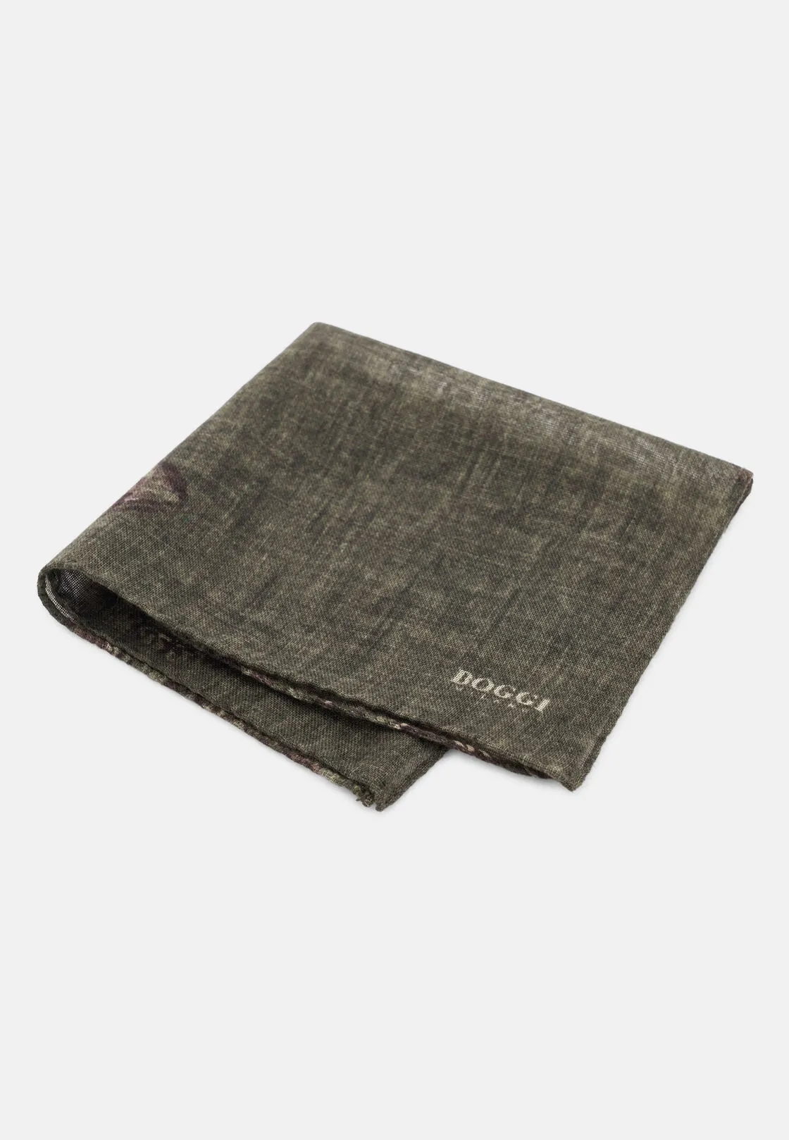Boggi, Pochette Stampa Macro Fantasia In Lana, Uomo, Verde - immagine 1