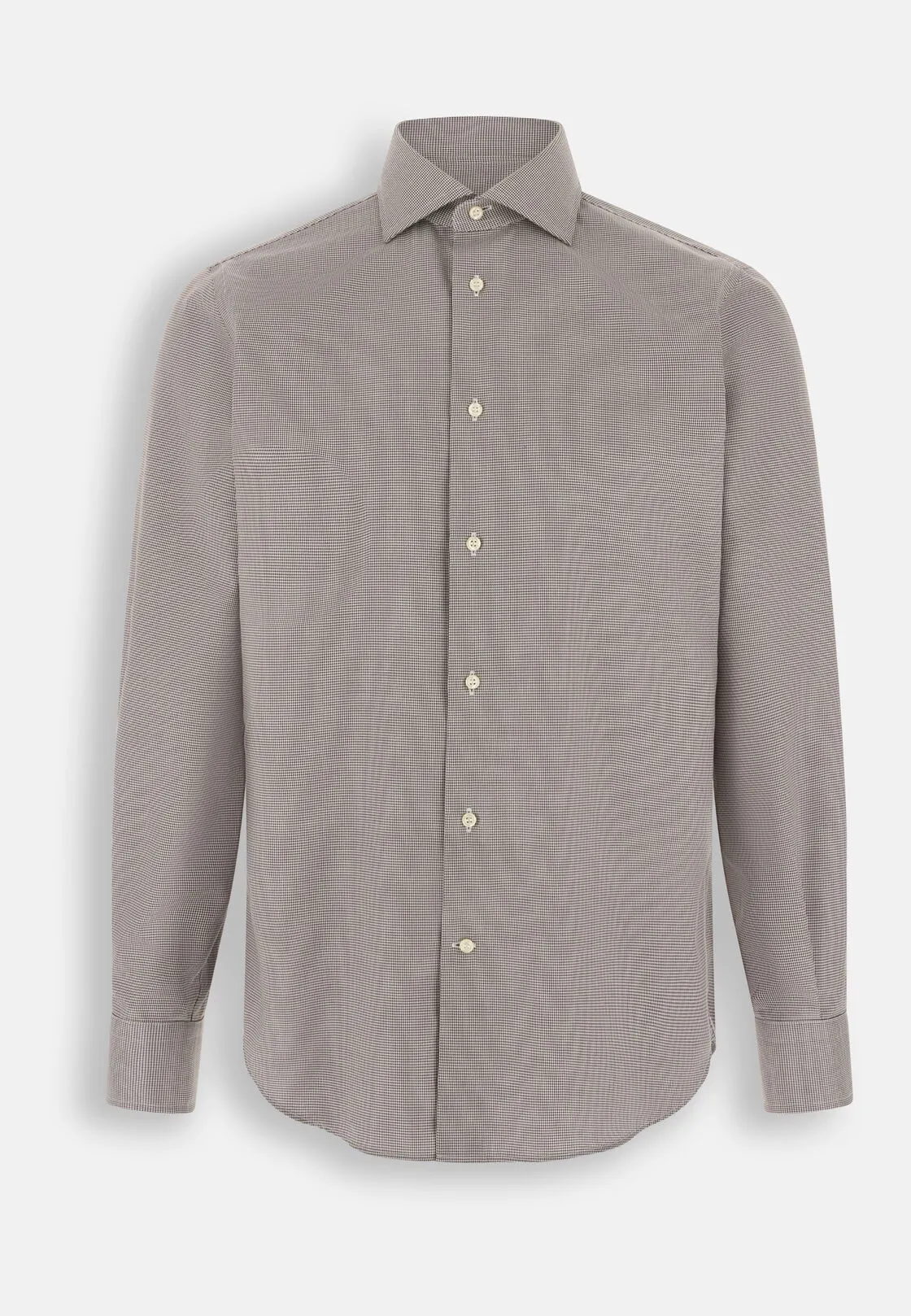 Boggi, Camicia Pied De Poule In Cotone Non-iron Regular Fit, Uomo, Marrone, Taglia: 38 - immagine 6