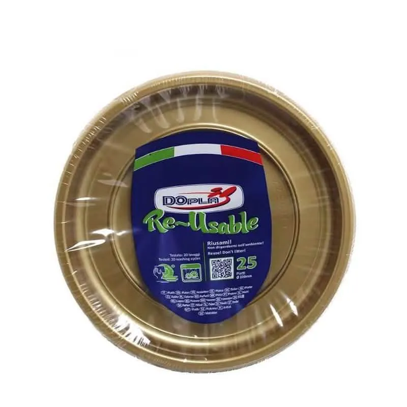 Set di 25 Piatti Piani Oro DOPLA per la Casa - immagine 1