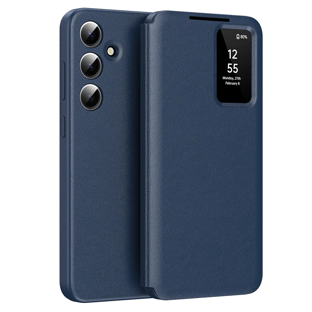 Custodia per Samsung Galaxy A55 5G A556, Techsuit, SmartView, Blu - immagine 1
