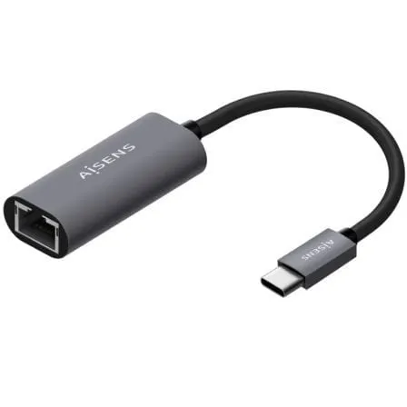 Adattatore AISENS A109-0709 da USB-C a RJ45 1000 Mbps, 15 cm, grigio, Plug&Play - immagine 1