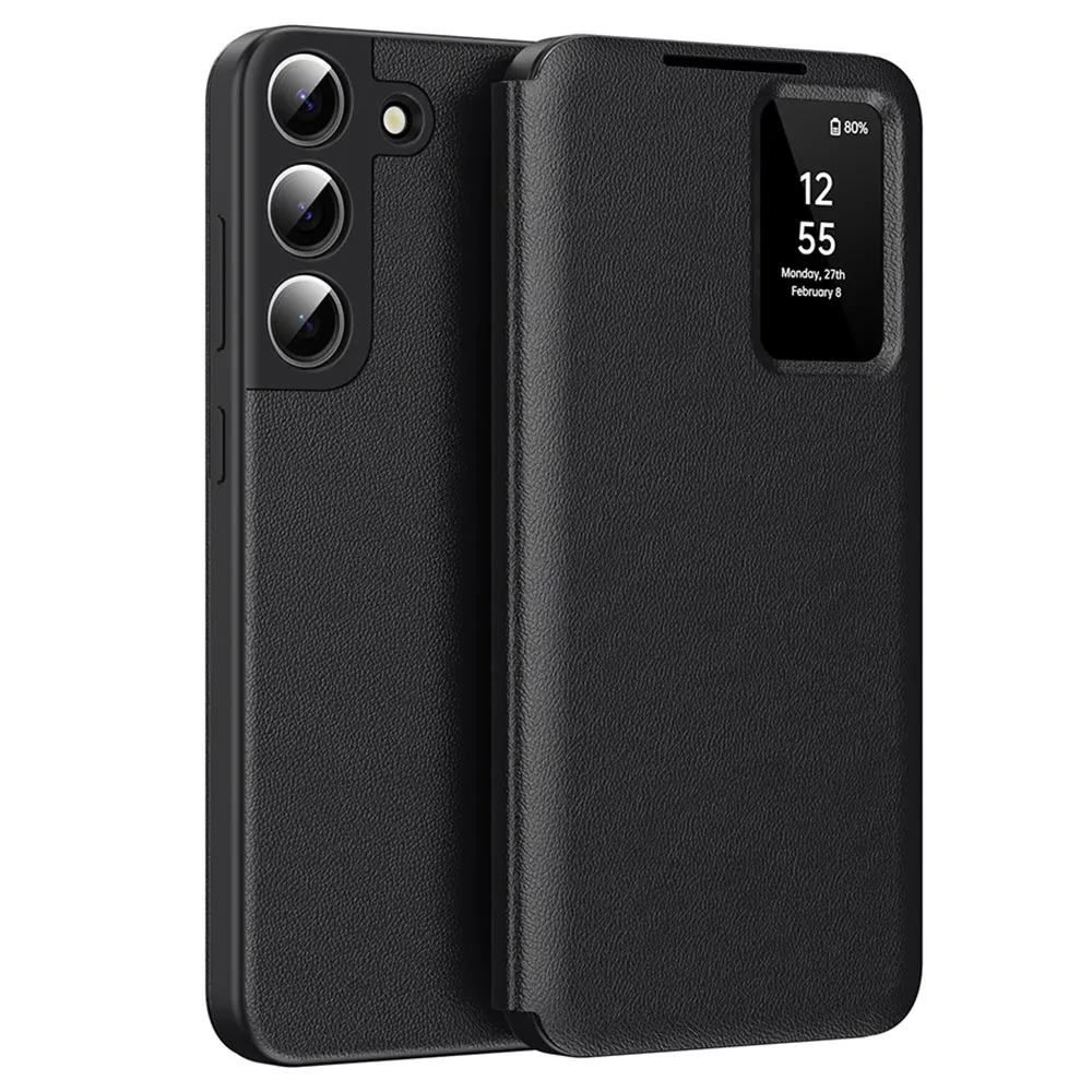 Custodia per Samsung Galaxy S22 5G S901, Techsuit, SmartView, Nera - immagine 1
