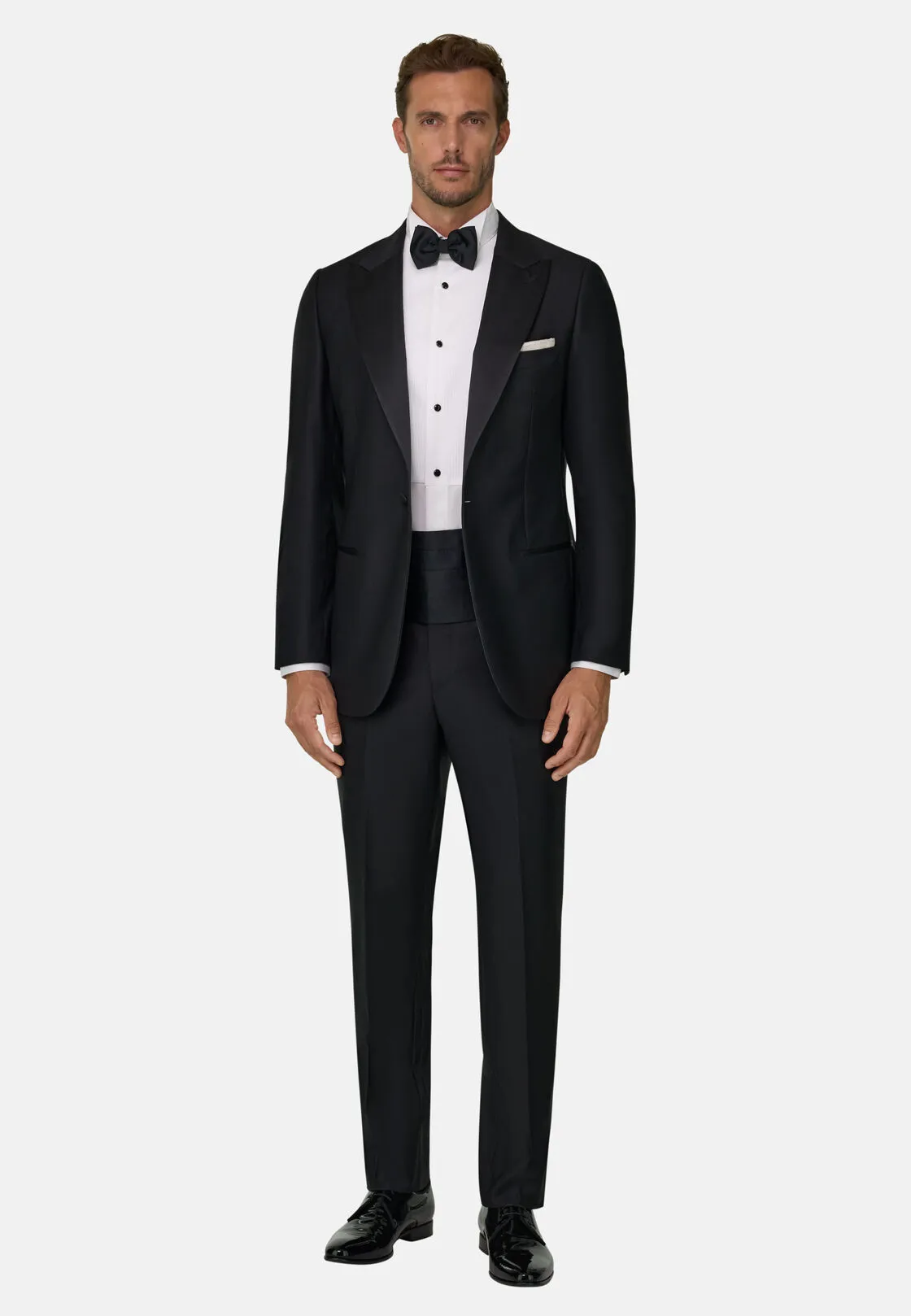 Boggi, Giacca Da Smoking Nera In Lana Rever A Lancia, Uomo, Nero, Taglia: 50 - immagine 2