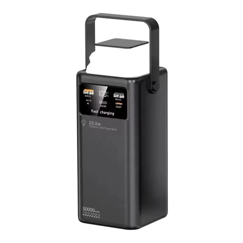 PowerBank Klack 50000mAh 22.5W Ricarica Rapida Tripla Porta LED ABS+PC Torcia - immagine 1