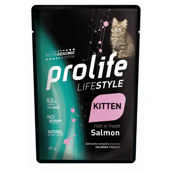 Prolife Lifestyle Cat Kitten 85 gr Salmone - confezione da 12 pezzi - Cibo umido per gatti - immagine 1