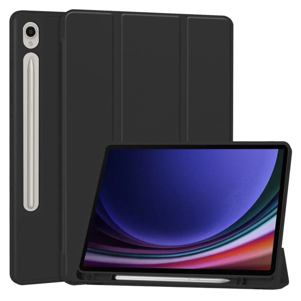 Custodia per Samsung Galaxy Tab S10 FE / Tab S9 FE / Tab S9, Techsuit, Flex Trifold, Nera - immagine 1